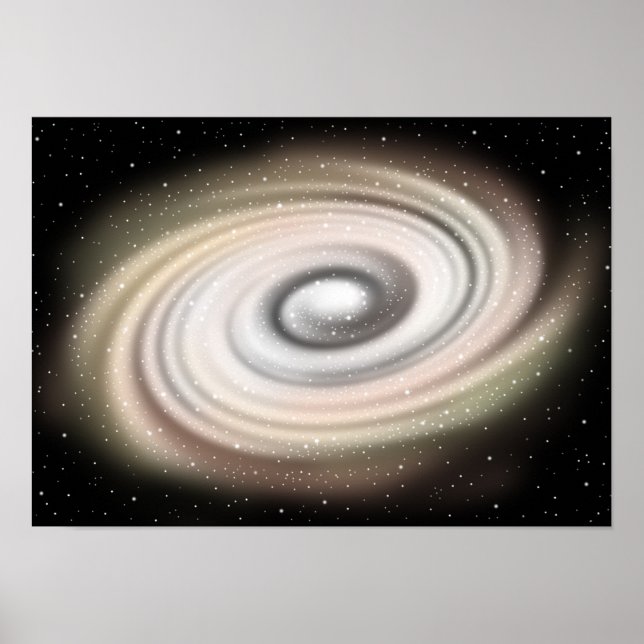 Póster Galaxia espiral dorada (Frente)