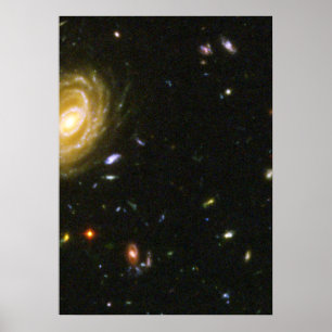 Póster Galaxia espiral en el campo ultraprofundo de Hubbl