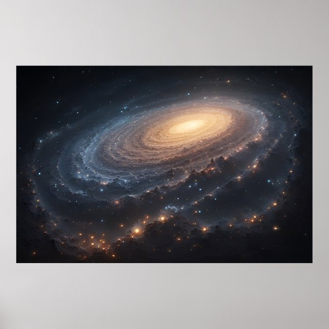 Póster Galaxia espiral en el espacio profundo con núcleo  (Frente)