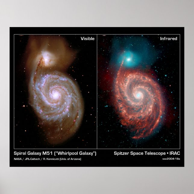Póster Galaxia espiral M51 Poster/impresión de galaxia co (Frente)