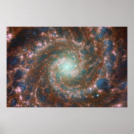 Póster Galaxia espiral M74 | NGC 628 | Hubble & JWST