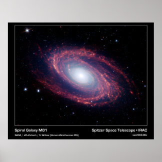Póster Galaxia espiral M81 - Telescopio espacial Spitzer
