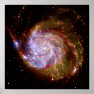 Póster Galaxia espiral Messier 101 - Foto del telescopio 