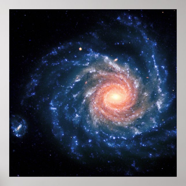 Póster Galaxia espiral NGC1232 e imagen espacial Little T (Frente)
