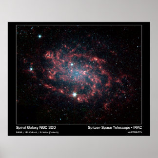 Póster Galaxia espiral NGC 300 - Telescopio espacial Spit