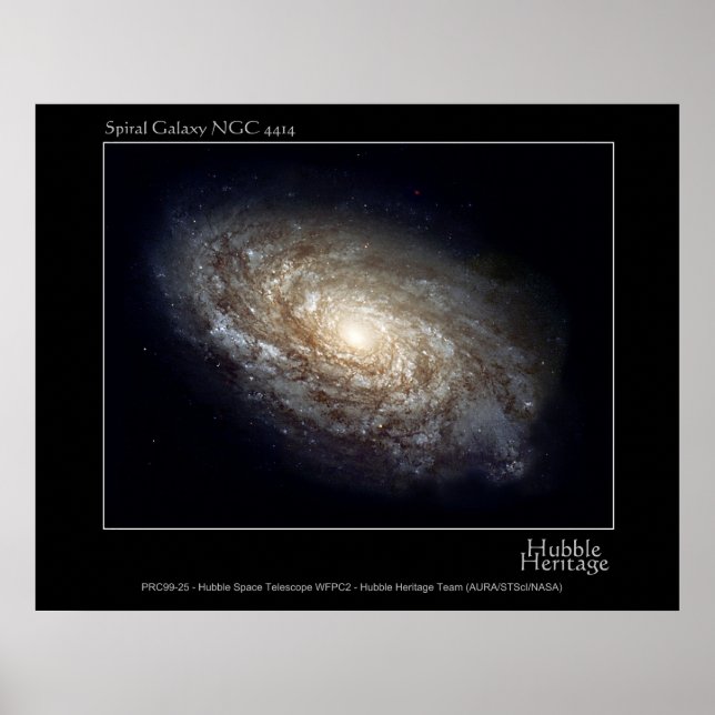 Póster Galaxia espiral NGC 4414 Telescopio Hubble Foto (Frente)