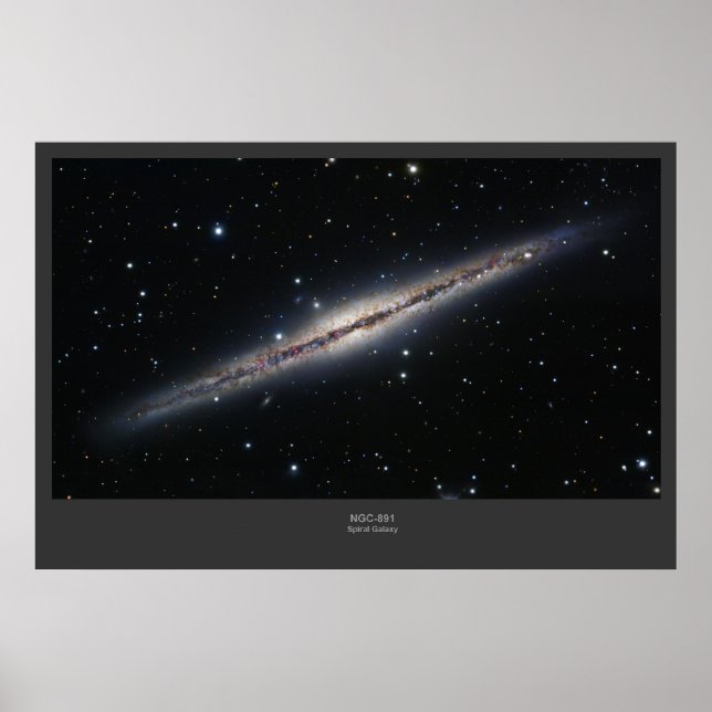 Póster Galaxia espiral NGC-891 (Frente)