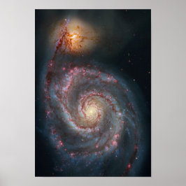 Póster Galaxia espiral para remolinos M51 NASA