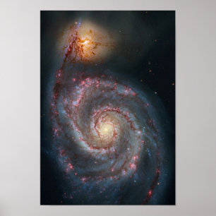 Póster Galaxia espiral para remolinos M51 NASA