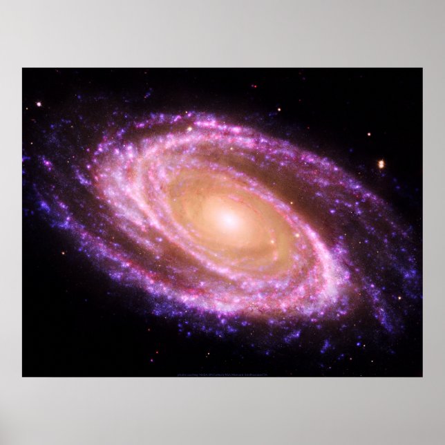 Póster Galaxia espiral rosa Gran Poster (Frente)
