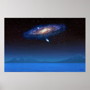 Póster Galaxia Estrella Azul