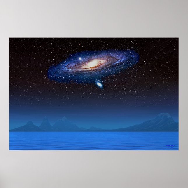 Póster Galaxia Estrella Azul (Frente)