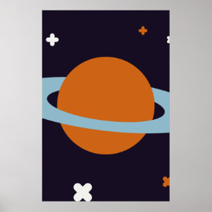 Póster Galaxia estrella del universo de la órbita planeta