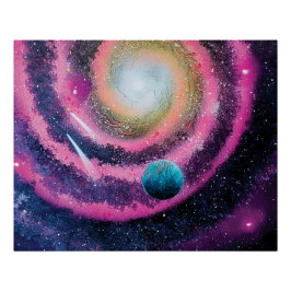Póster Galaxia Rosa