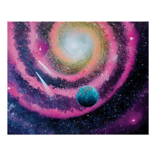 Póster Galaxia Rosa