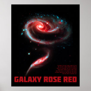 Póster Galaxia Rosa Rojo