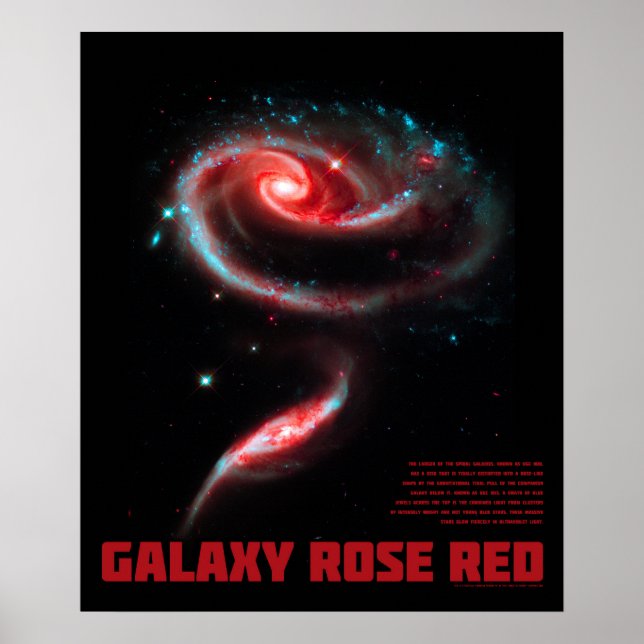 Póster Galaxia Rosa Rojo (Frente)