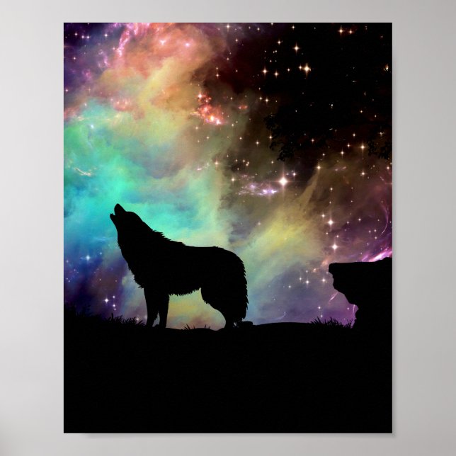 Póster galaxia sky wolf (Frente)