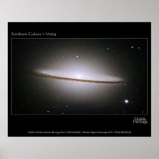 Póster Galaxia Sombrero, el mayor mosaico de Hubble jamás