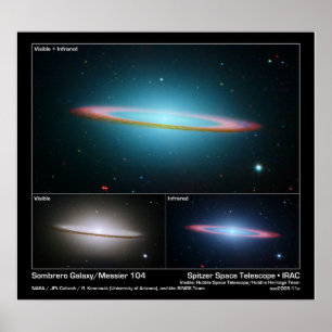 Póster Galaxia Sombrero (Messier 104) - Telescopio Espaci