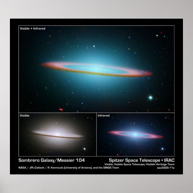 Póster Galaxia Sombrero (Messier 104) - Telescopio Espaci (Frente)