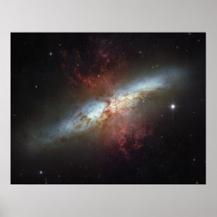 Póster galaxia starburst
