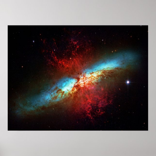 Póster Galaxia Starburst - foto espacial de la Galaxia Ci (Frente)