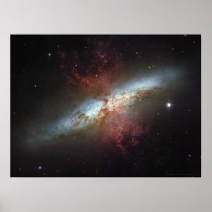 Póster Galaxia Starburst M82 24x18 (33x25)