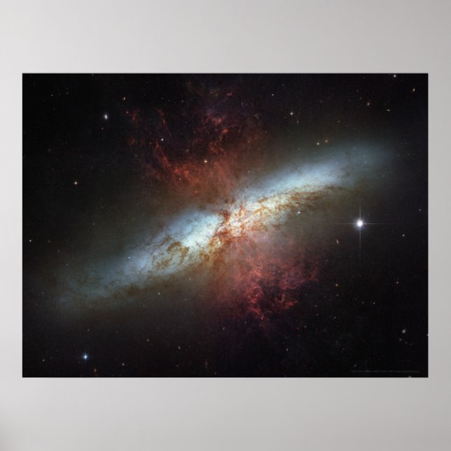 Póster Galaxia Starburst M82 24x18 (33x25) (Frente)