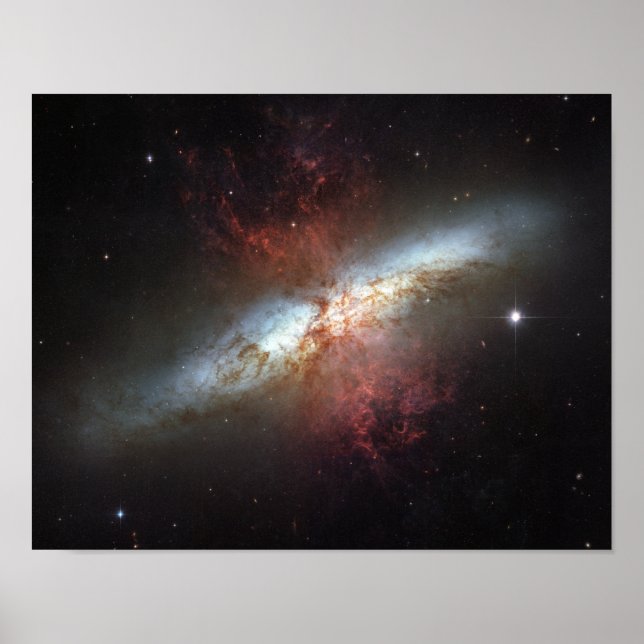 Póster Galaxia Starburst, Messier 82 (Frente)