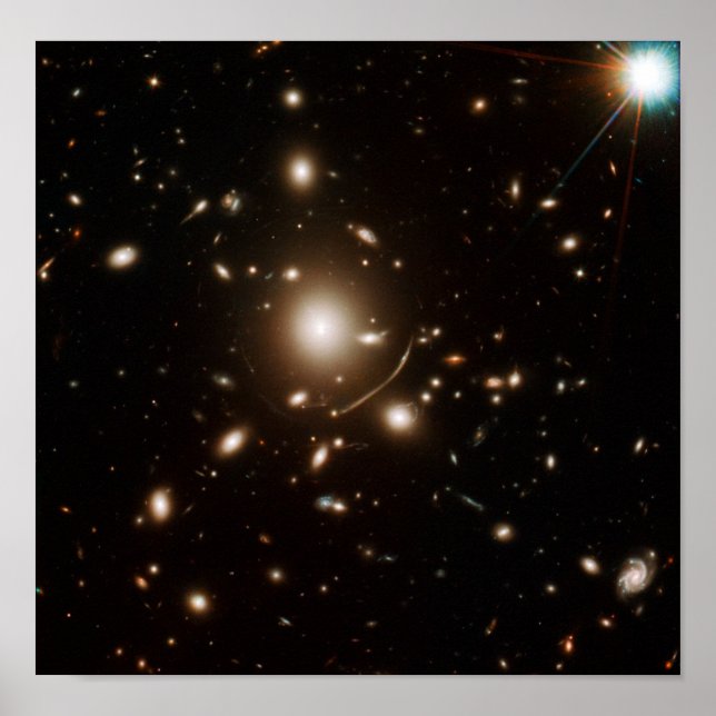 Póster Galaxia Telescopio Espacial Universo Lente Gravita (Frente)