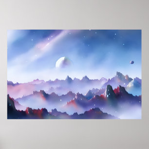 Póster Galaxia, Universo, Estrellas, Espacio Ultraterrest