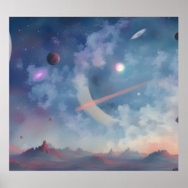 Póster Galaxia, Universo, Estrellas, Espacio Ultraterrest