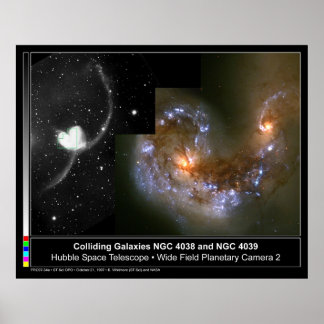 Póster Galaxias colisionantes Telescopio Hubble