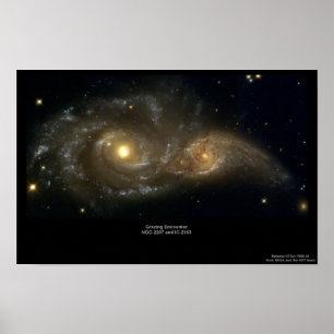 Póster Galaxias de barrido NGC-2207 e IC-2163
