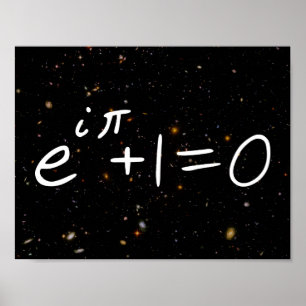 Póster Galaxias de campo profundo de identidad de Euler