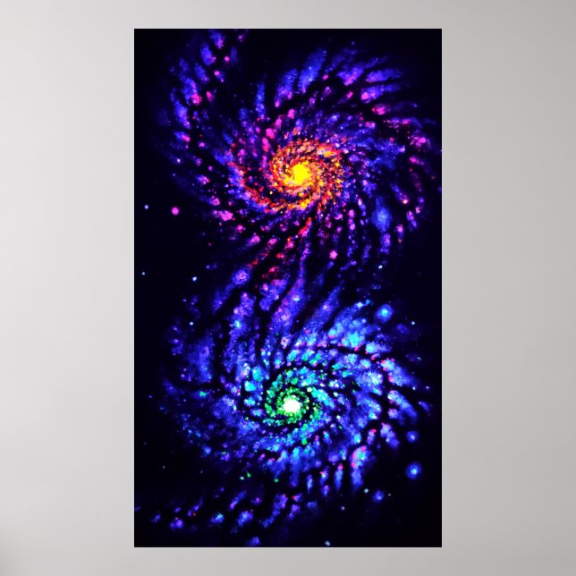 Póster Galaxias de colores (Frente)