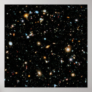 Póster Galaxias del Campo Ultra Profundo Hubble de la NAS
