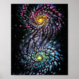 Póster Galaxias hermanas