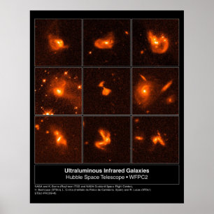 Póster Galaxias infrarrojas Telescopio Hubble
