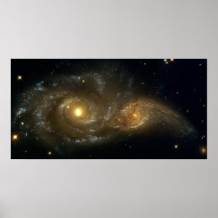 Póster Galaxias que chocan NGC 2207 IC 2163 del Hubble