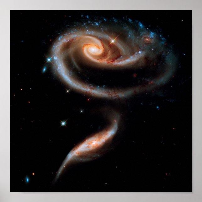 Póster Galaxias Rosas Arp 273 Hubble Outer Space Photo (Frente)