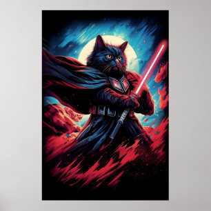 Póster Galaxy Cat Sworsman