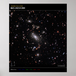 Póster Galaxy Cluster MACS J1423 (imagen de la brújula de