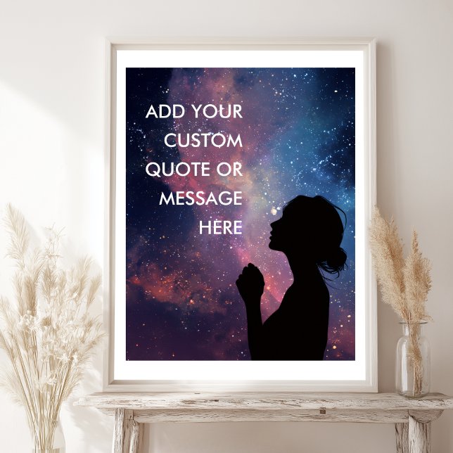 Póster Galaxy Inspirational-Create Your Own Motivational  (Galaxy Woman Inspirational-Create Your Own Motivational Poster)