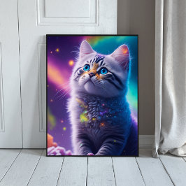 Póster Galaxy Katze Digitaler Ai generated