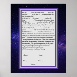 Póster Galaxy Ketubah en el texto de reforma canadiense