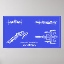 Póster Galaxy Leviathan Blueprints Poster