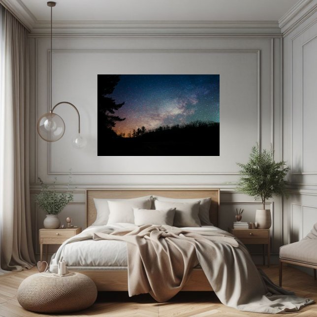 Póster Galaxy Milky Way Night Sky Trees Fotografía (Subido por el creador)
