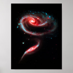 Póster Galaxy Rosa Rojo
